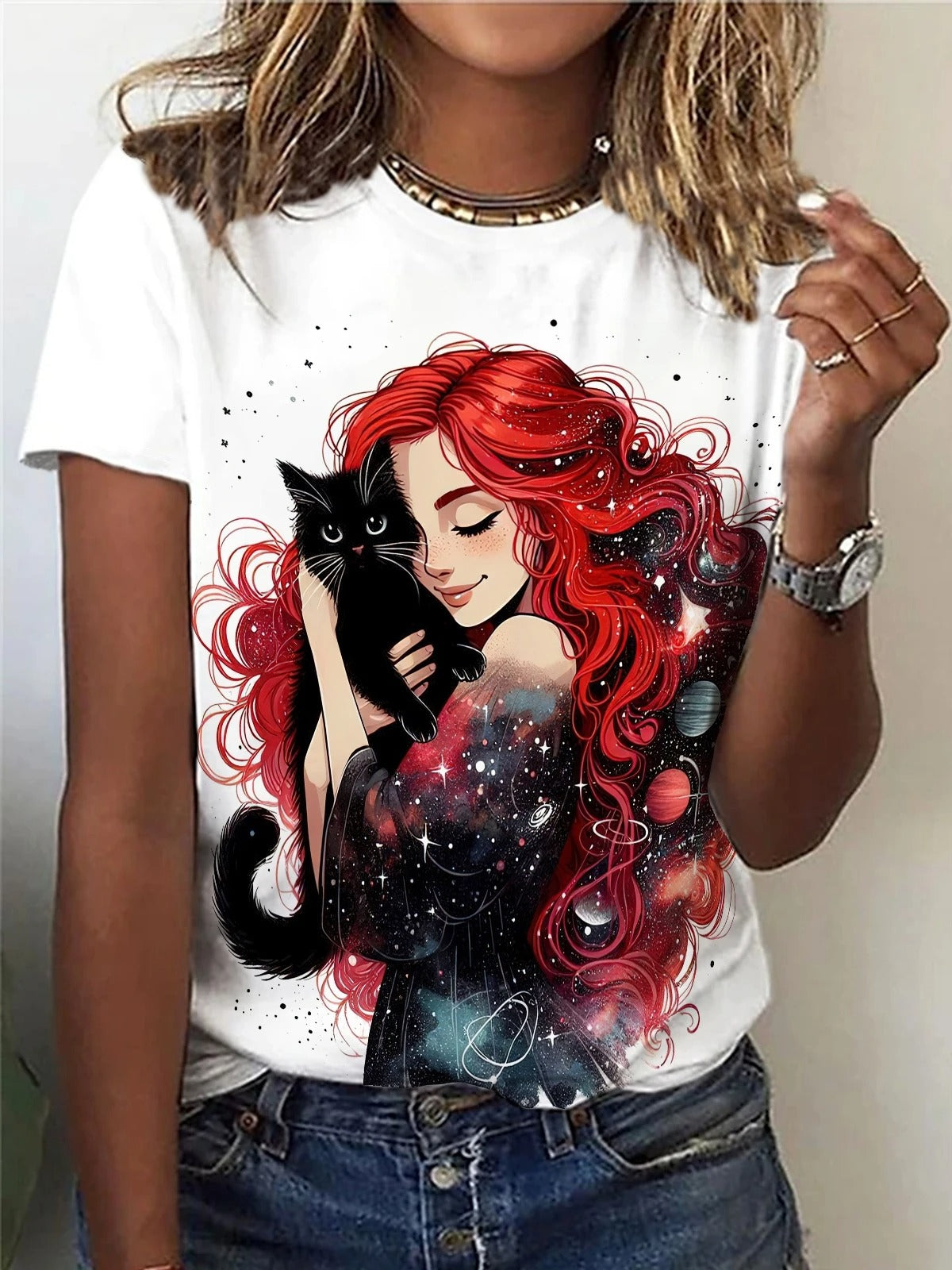 Cat Print T-shirt