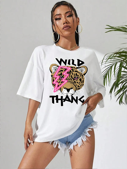 Wild Leopard Printing Women T-shirt