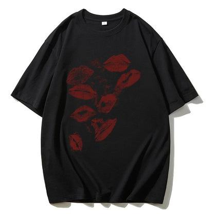 Heart Print Oversized T-Shirt – Casual, Comfy