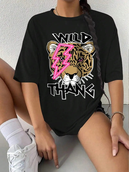 Wild Leopard Printing Women T-shirt