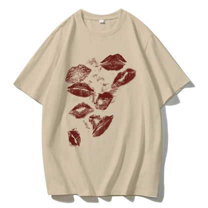 Heart Print Oversized T-Shirt – Casual, Comfy